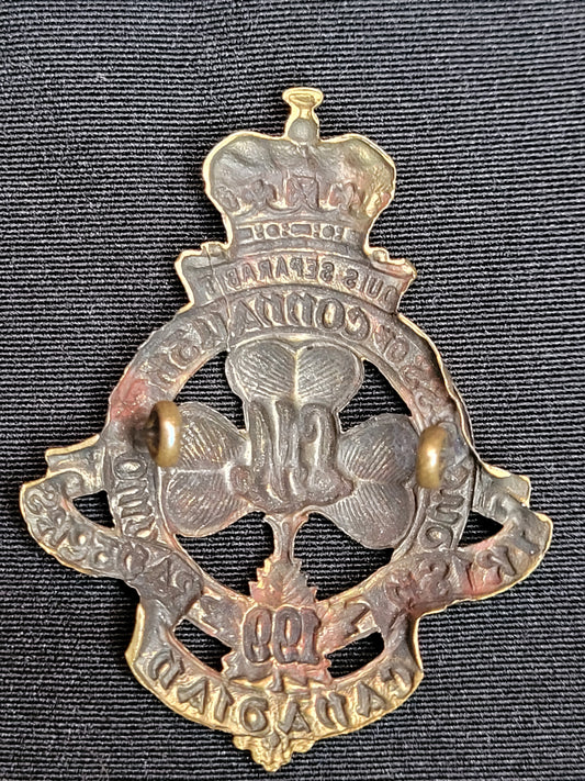 WW1 CEF 199th Battalion (Duchess of Connaught's Own Irish Rangers) Cap Badge