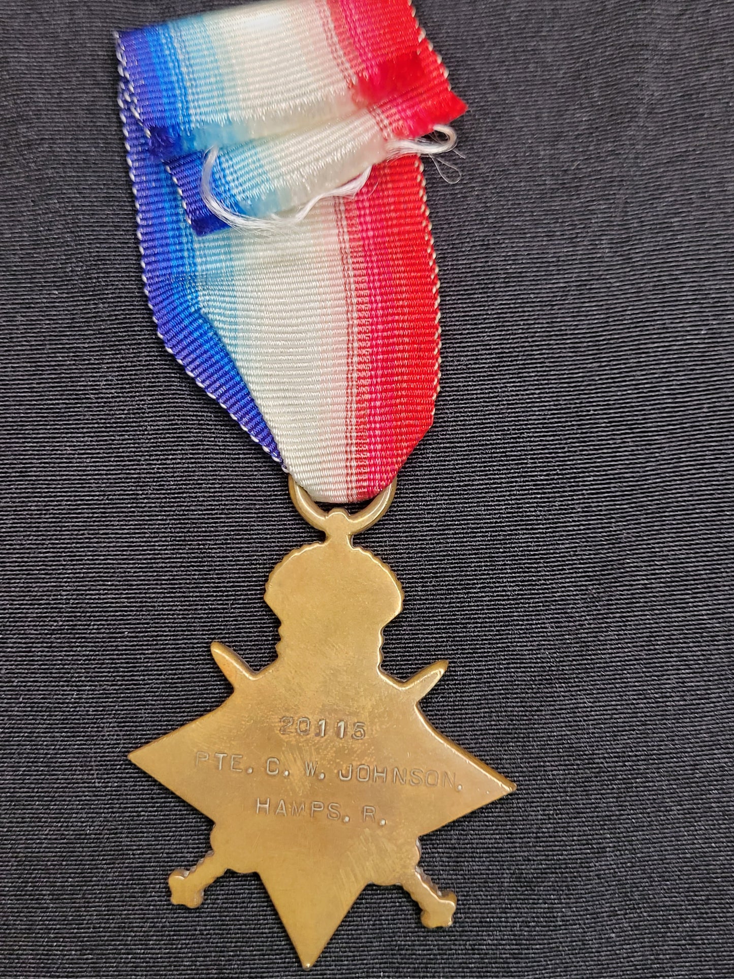 WW1 1914/15 Star to British Soldier Private C.W. Johnson, Hampshire Regiment