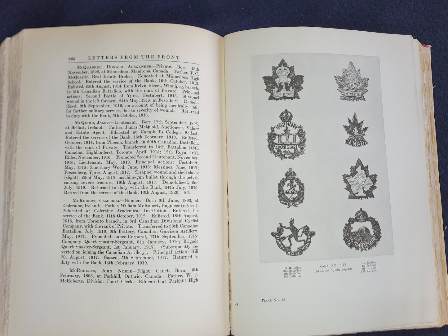 WW1 "Letters From the Front" by the Canadian Imperial Bank of Commerce. Two volume set.