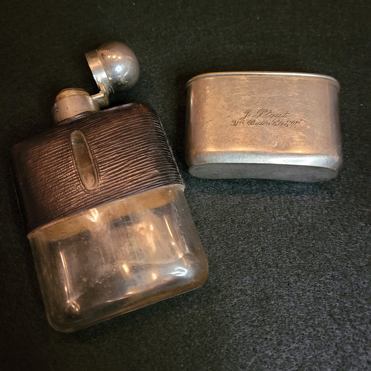 WW1 Hip Flask Engraved to Joseph William Stout, 31st Battalion (Alberta)