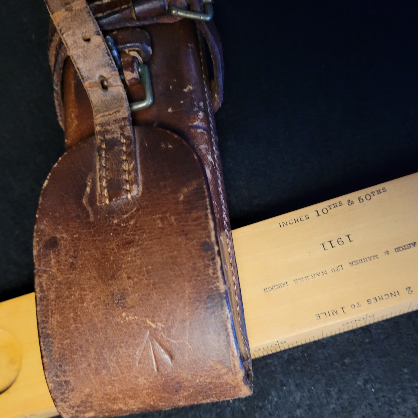 Pre-WW1 Artillery Range Finding Tool with Leather Case 1911/1917
