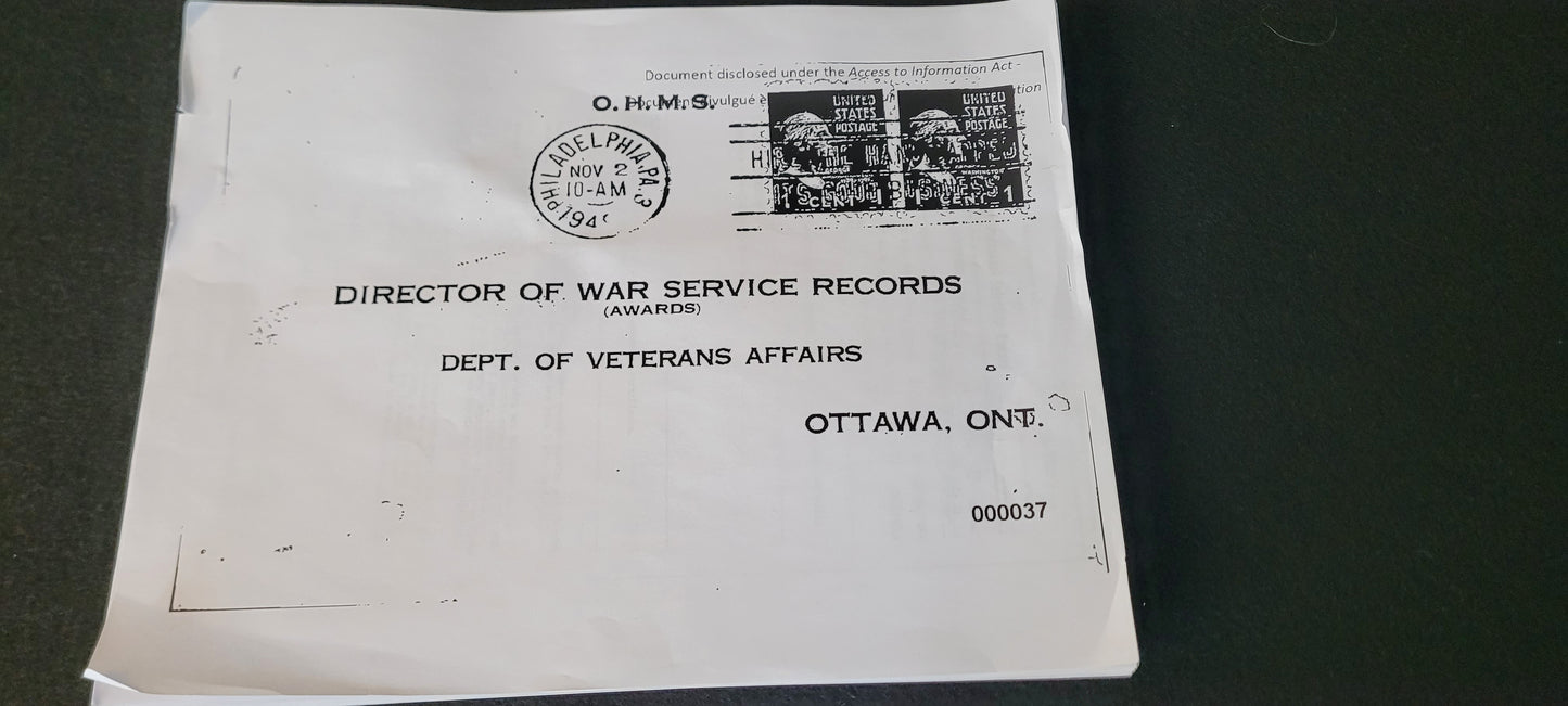 WW2 Queen's Own Rifles Battle Dress - Named to Rifleman Gordon Dickinson