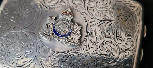 WW1 Sterling Silver Cigarette Case Named to Lt. J.R. Palmer, 1st Mounted Rifles