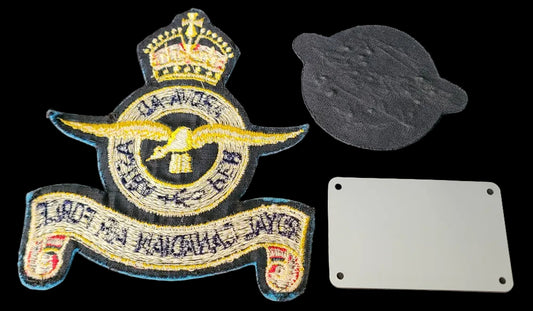 RCAF Patches and 1989 Ottawa Canada RCAF P.O.W. Reunion Card
