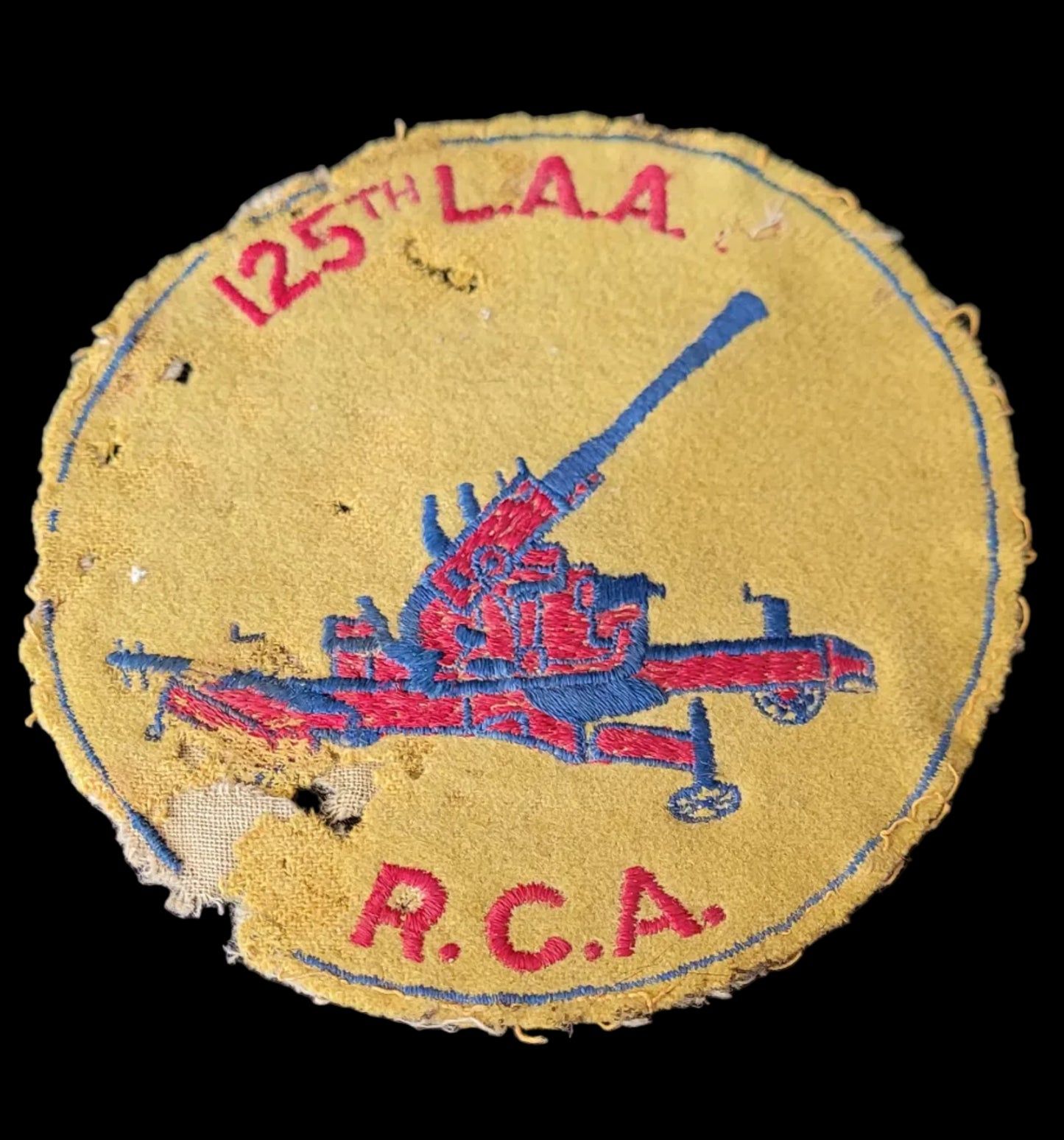 125th L.A.A. R.C.A. Patch, Possibly Post-war