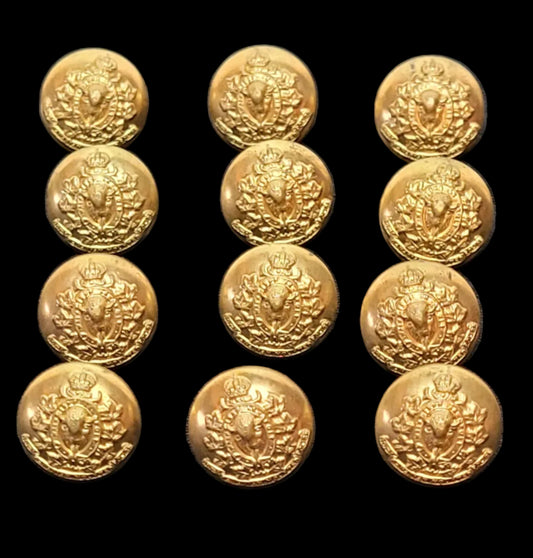 13mm king's crown RCMP buttons WW2