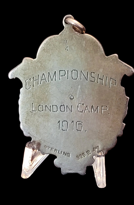 1916 Baseball Championship Medal, London Camp in .925 Sterling Silver obverse