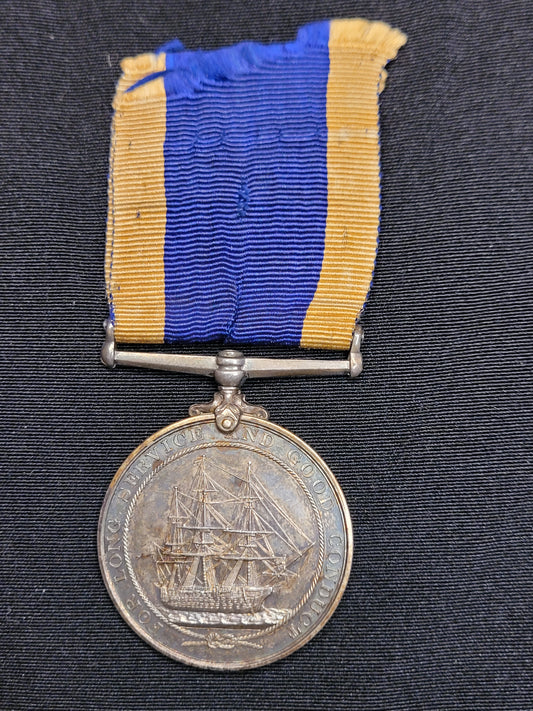 Edward VII British Navy Long Service Good Conduct Medal to T. S. Layton, Royal Navy