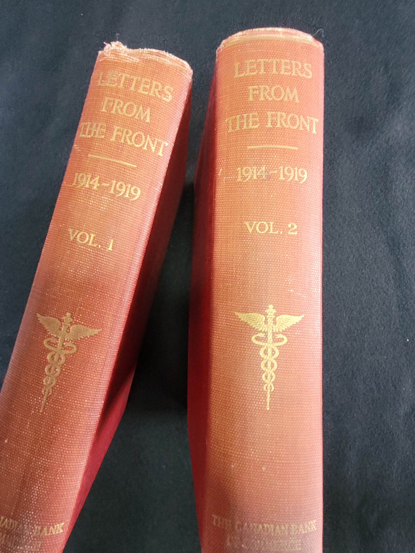 WW1 "Letters From the Front" by the Canadian Imperial Bank of Commerce. Two volume set.