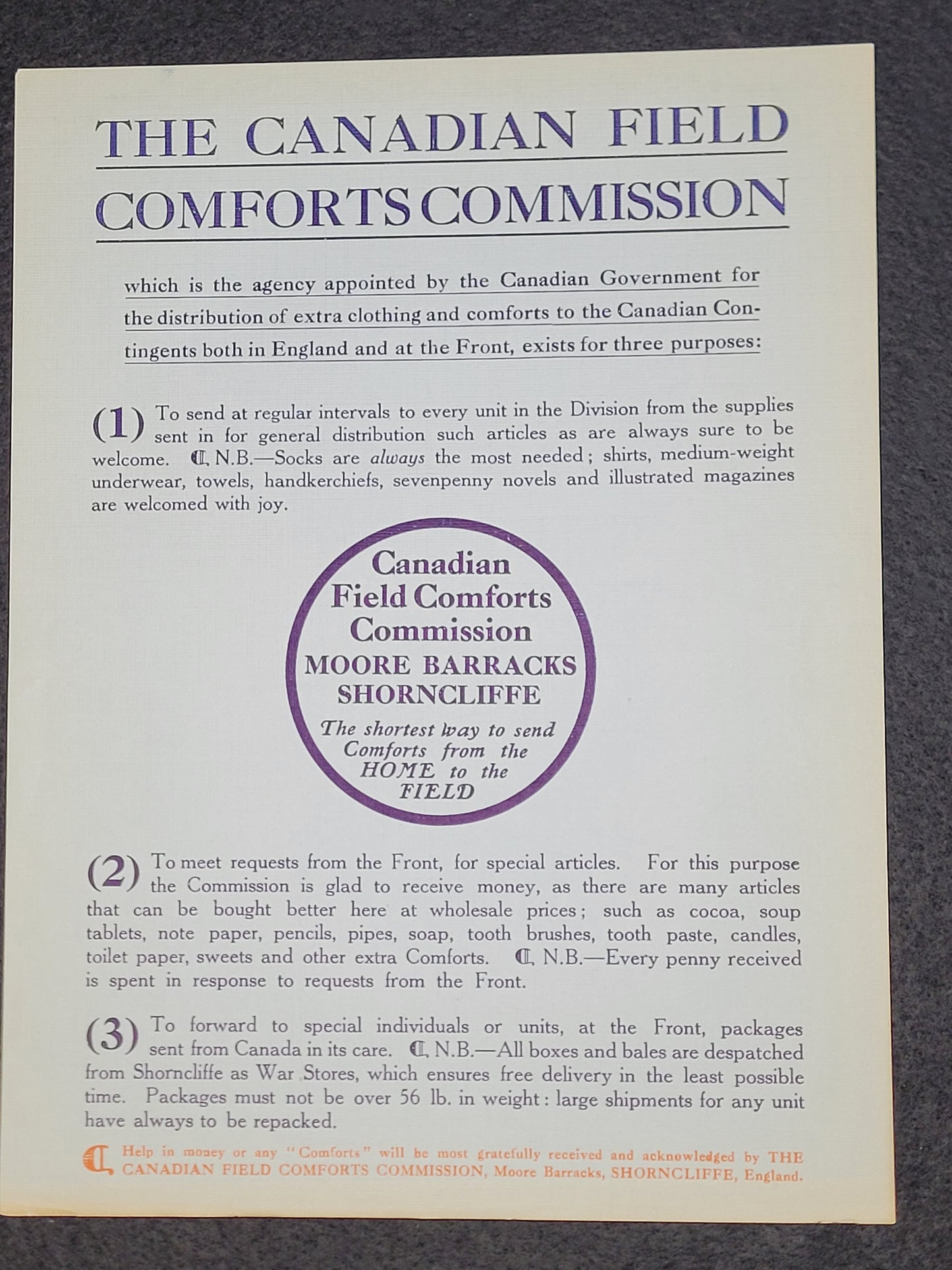 WW1 Book "With the First Canadian Contingent" Published on Behalf of the Canadian Field Comforts Commission (1915)