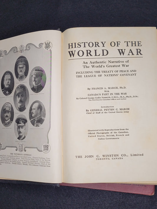 WW1 "History of the World War" by Francis March. Includes a Salesman's Sample Copy