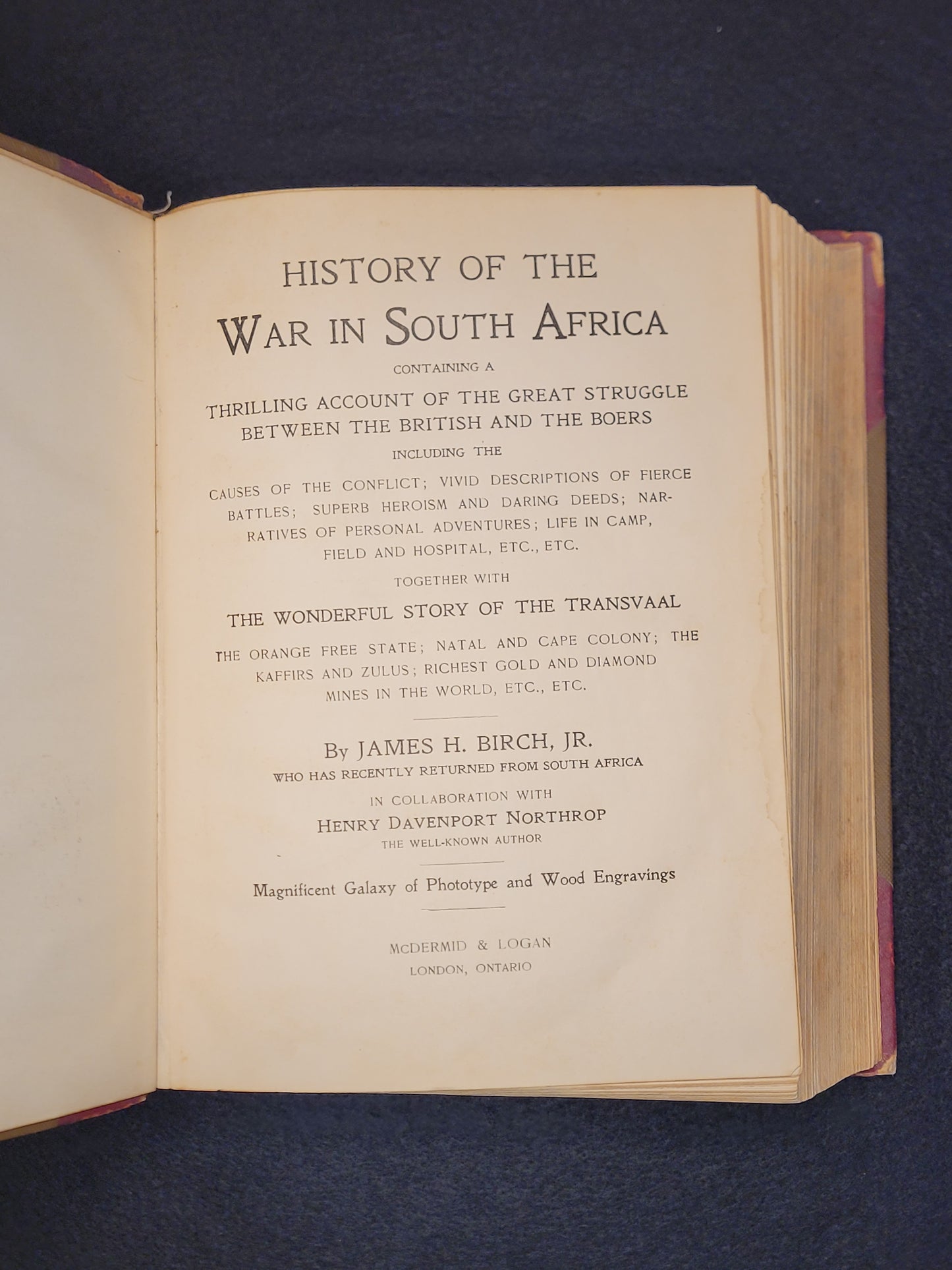 Pre-WW1 Book "War in South Africa Between the British and Boers" 1899 Birch and Northrop