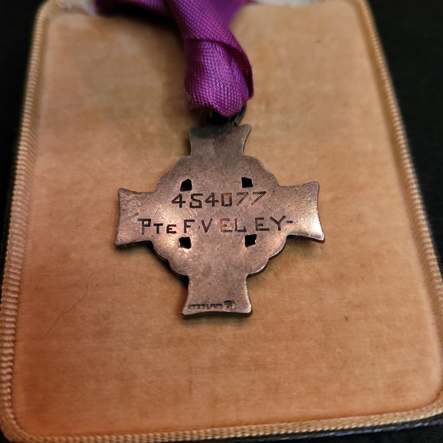 WW1 Memorial Cross to Private Fred Veley, 4th Battalion