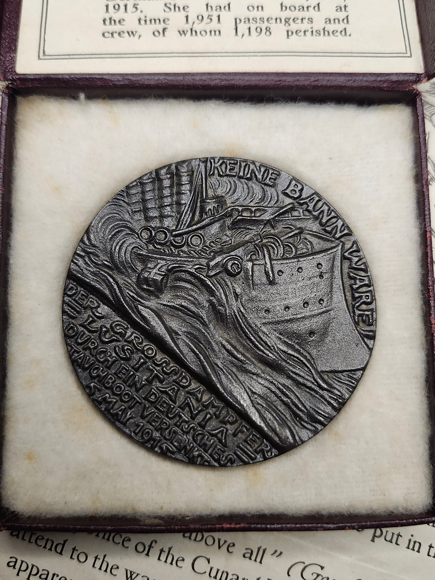 Lusitania Sinking Propaganda Medal