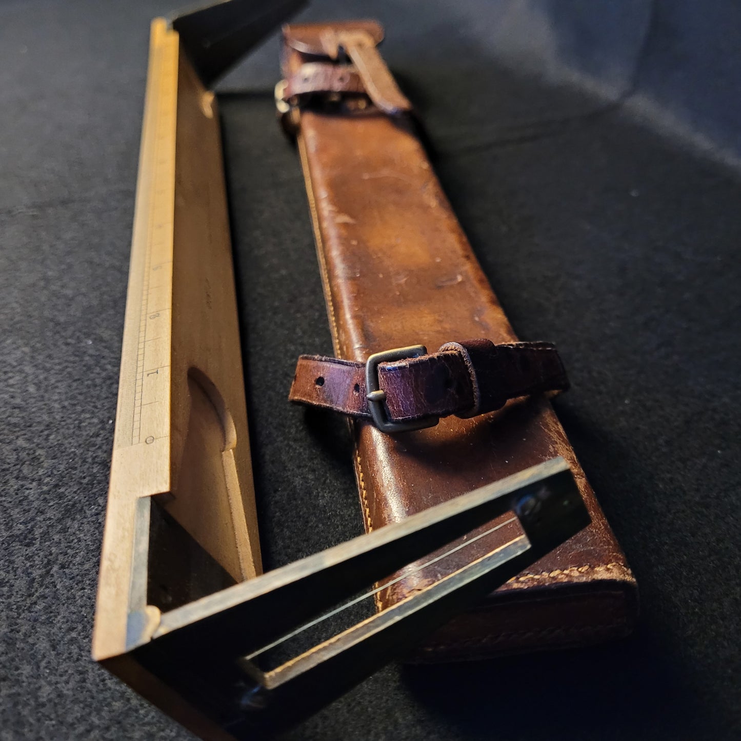 Pre-WW1 Artillery Range Finding Tool with Leather Case 1911/1917