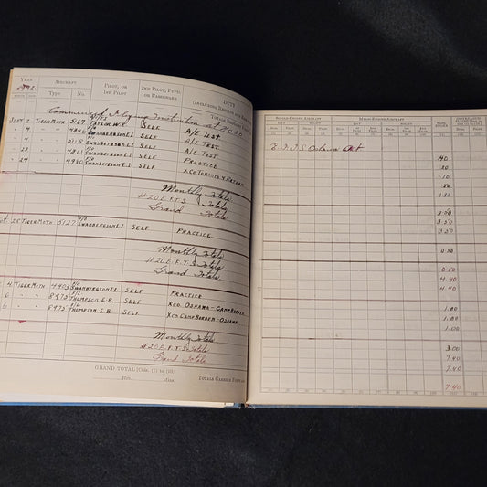 WW2 RCAF Pilot's Flying Log Book - #20 EFTS Oshawa