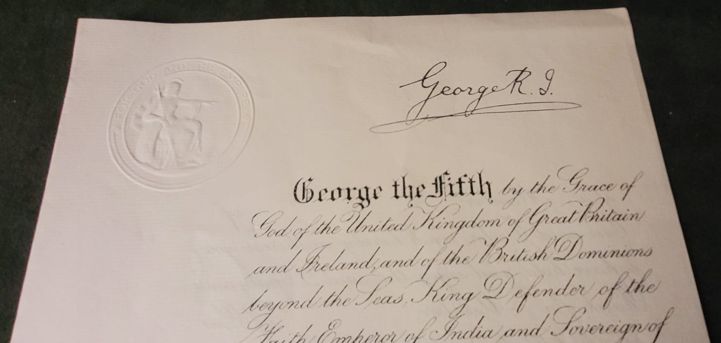 WW1 Very Early MBE Document Hand Signed by Edward, Prince of Wales