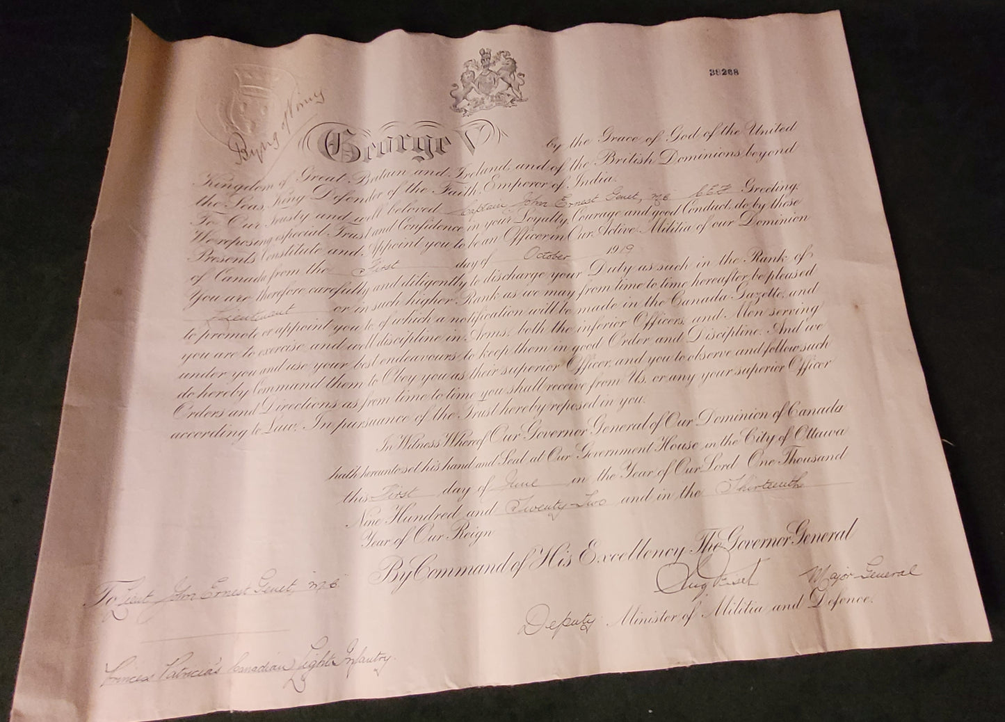 Large Ephemera Collection to Brigadier John Ernest Genet, C.B.E, M.C., C.D.