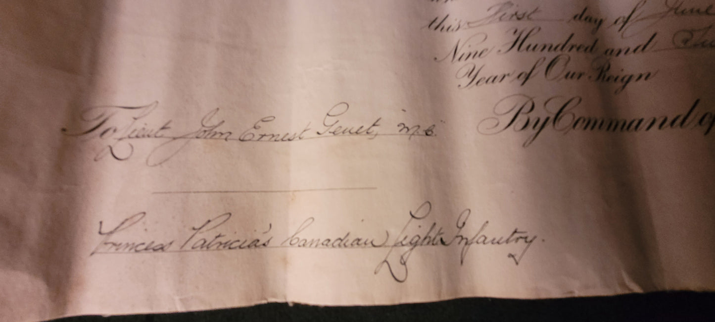 Large Ephemera Collection to Brigadier John Ernest Genet, C.B.E, M.C., C.D.