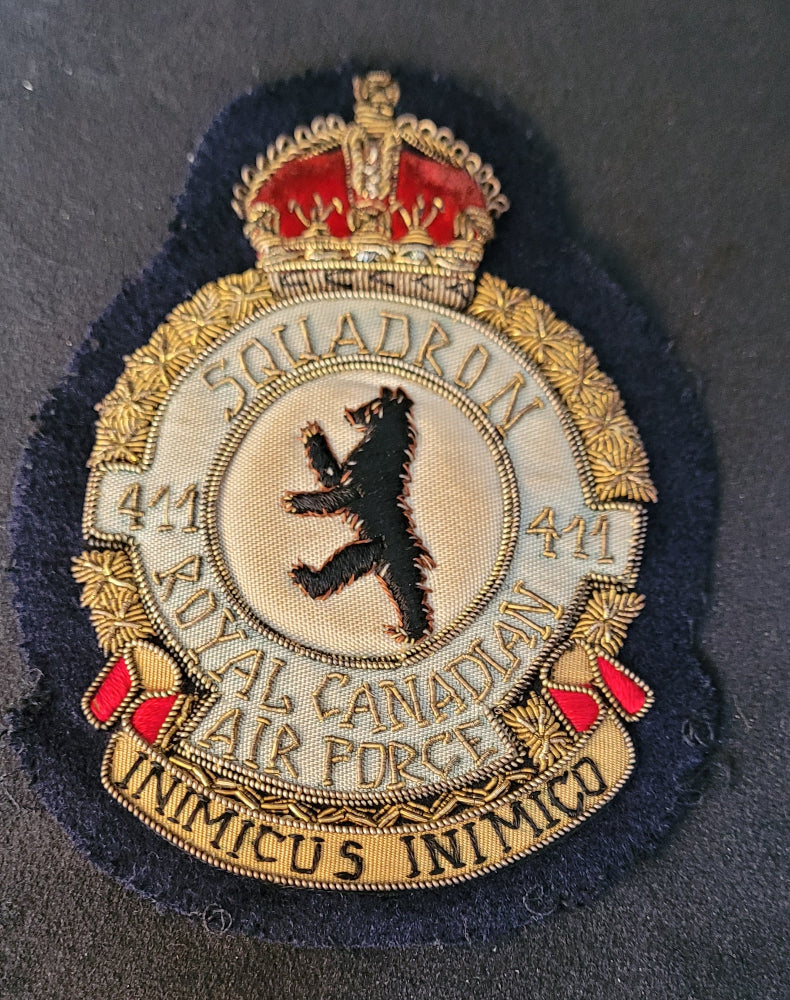 RCAF 411 Fighter Squadron Bullion Embroidered Jacket Crest