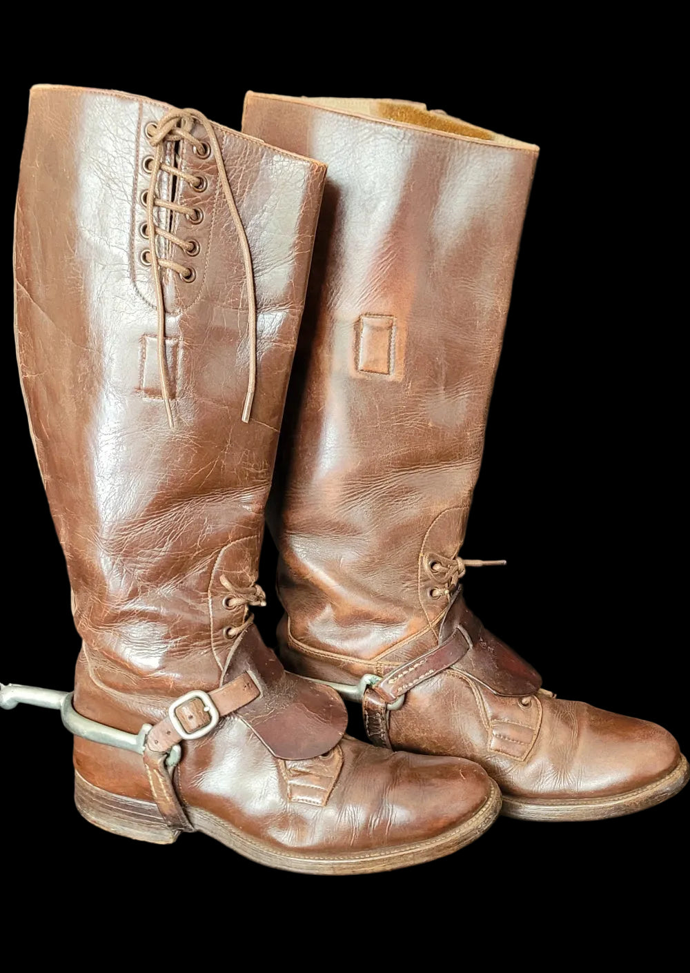 WW1 Officers Boots with Spurs 1918 Dated and C-Broad Arrowed