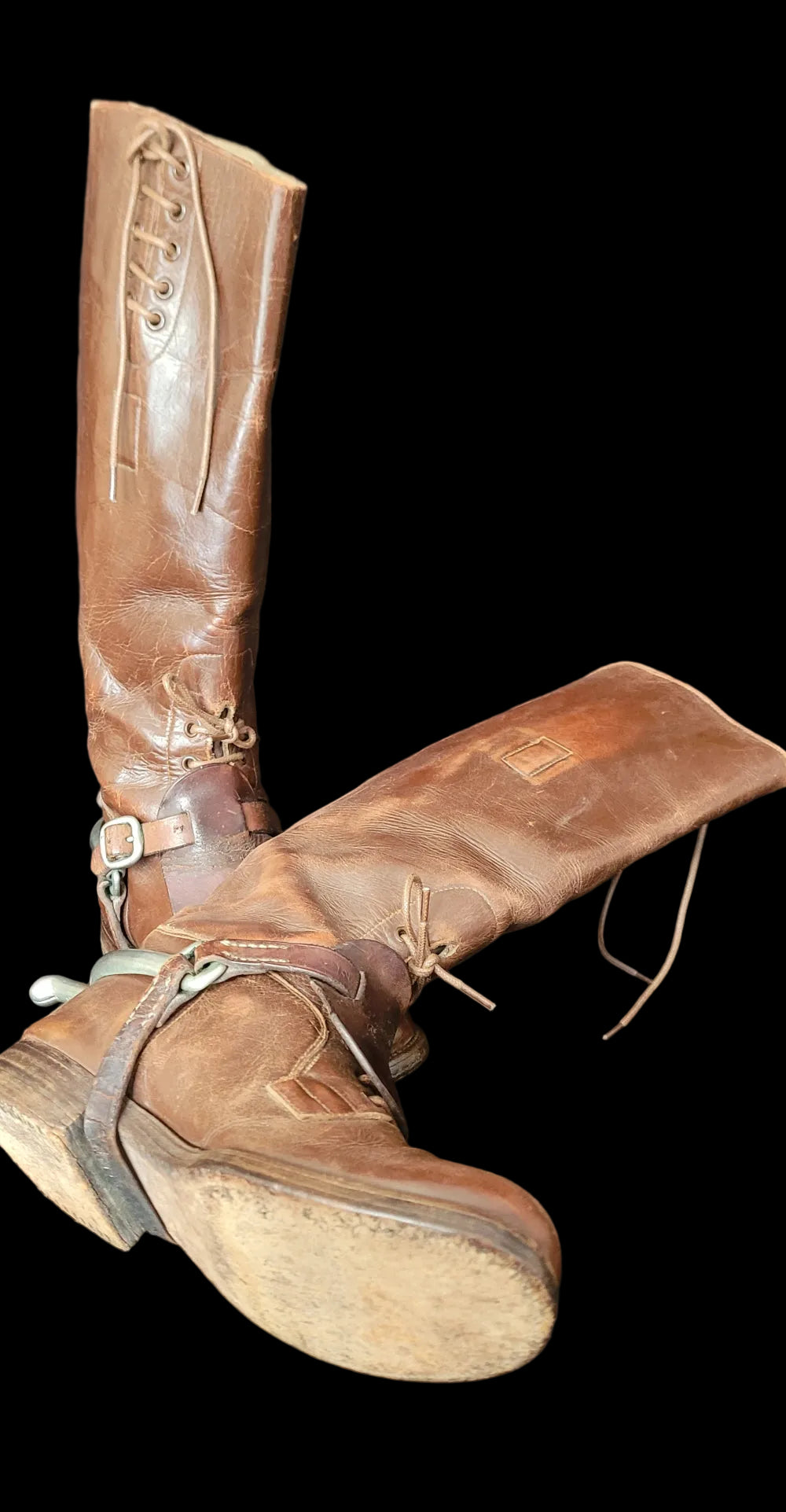 WW1 Officers Boots with Spurs 1918 Dated and C-Broad Arrowed