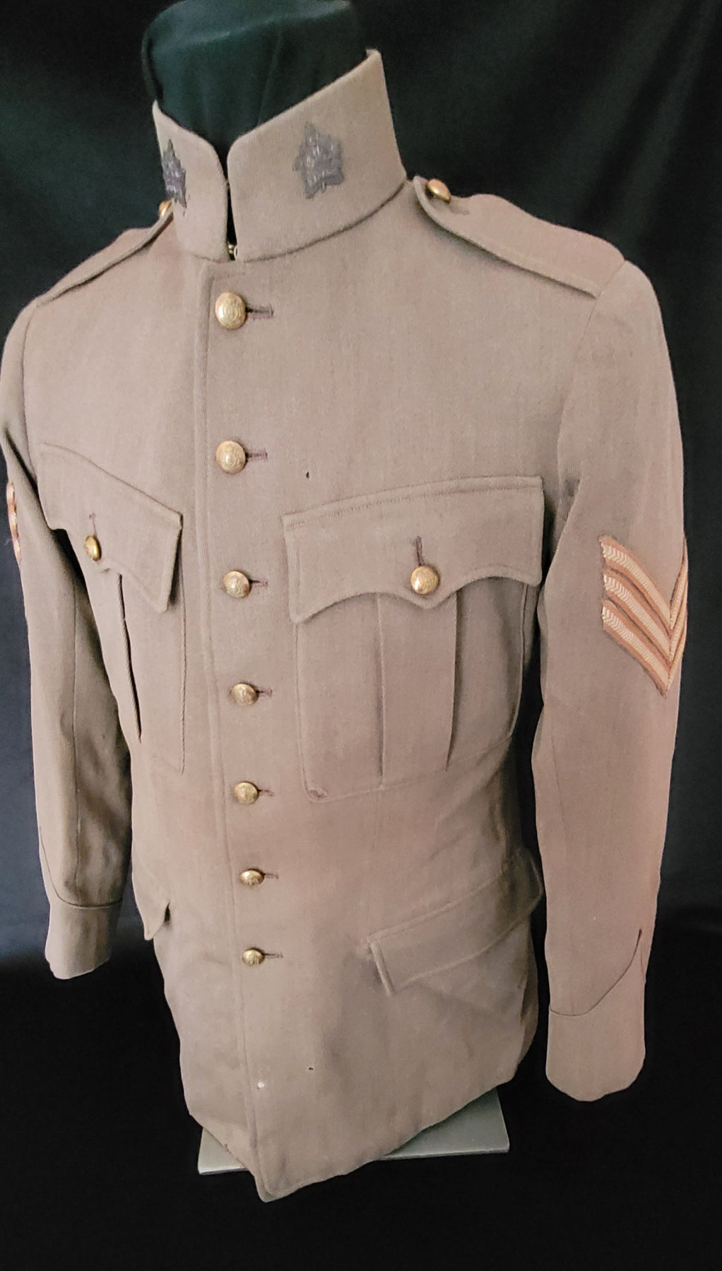 WW1 Named 1903 Pattern Seven Button Tunic to a Sergeant in the Canadian Army Medical Corps CAMC