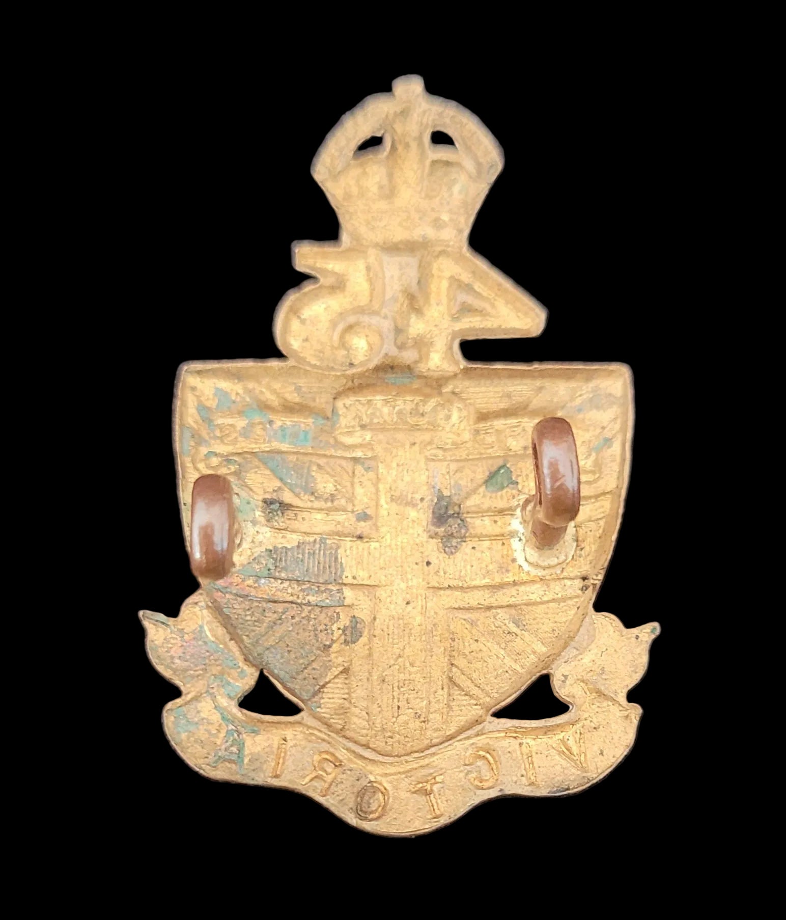 Collar Badge to the 45th (Victoria) Regiment back