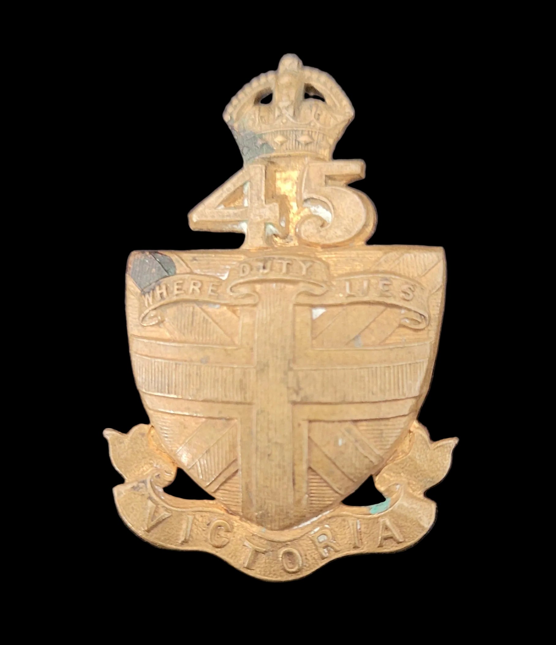 Collar Badge to the 45th (Victoria) Regiment