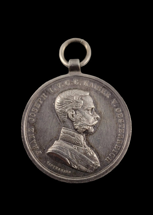 Austrian Empire Silver Medal for Bravery Featuring Emperor Franz Joseph I.