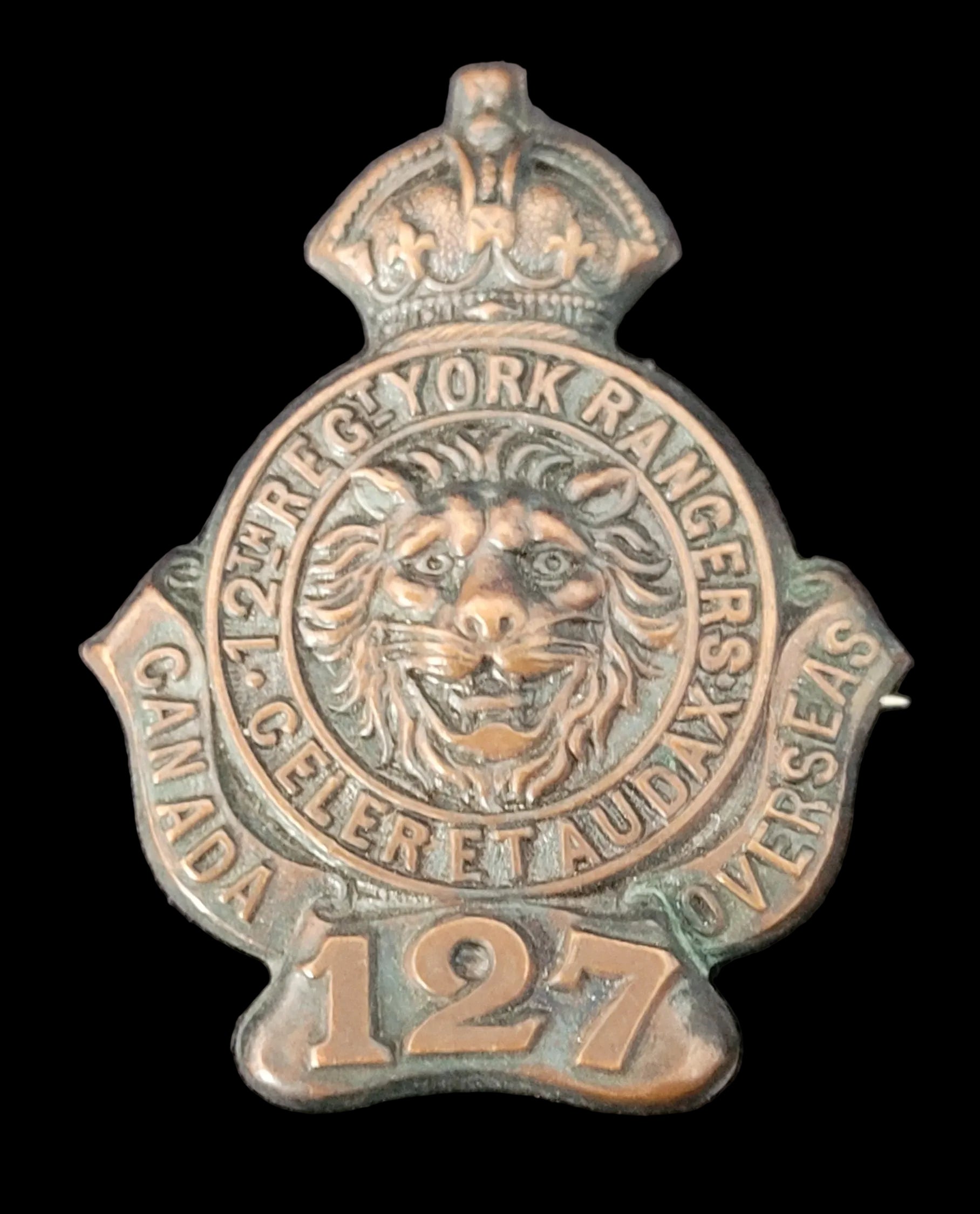 Collar Badge to the 127th Battalion of the Canadian Expeditionary Force