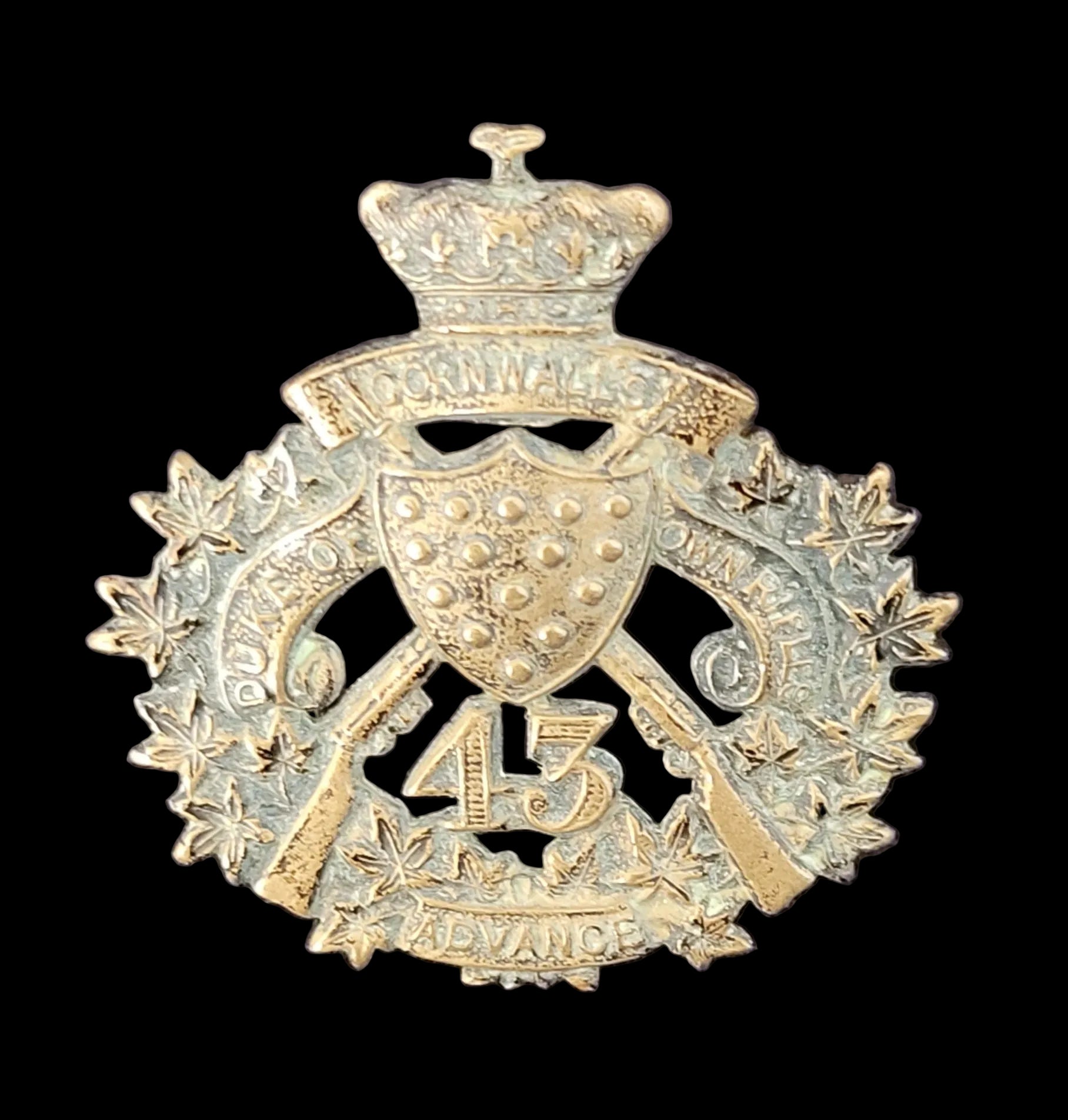 Collar Badge to the 43rd Duke of Corwall's Own Rifles