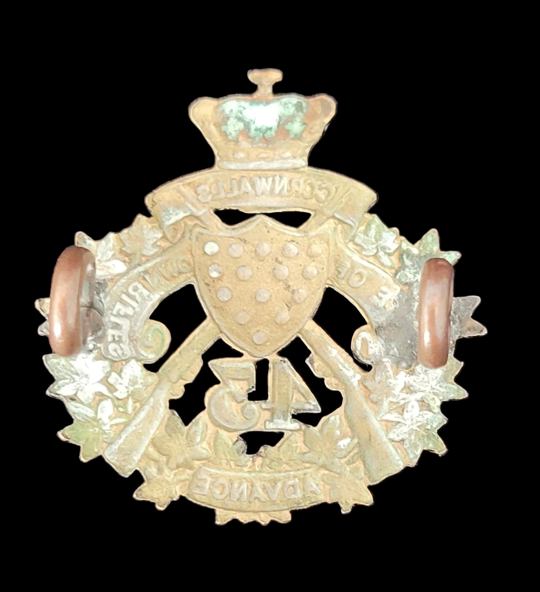 Collar Badge to the 43rd Duke of Corwall's Own Rifles back