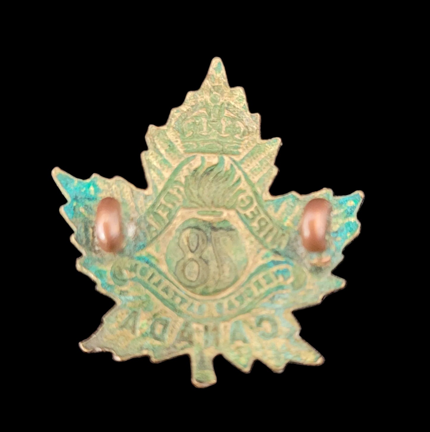 Collar Badge to the Canadian 78th Battalion (Winnipeg Grenadiers) back