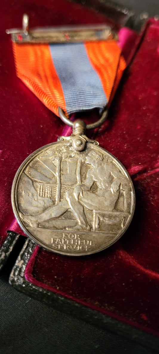 Imperial Service Medal George V 1920-1931 Named to Arthur Stanley Johnston