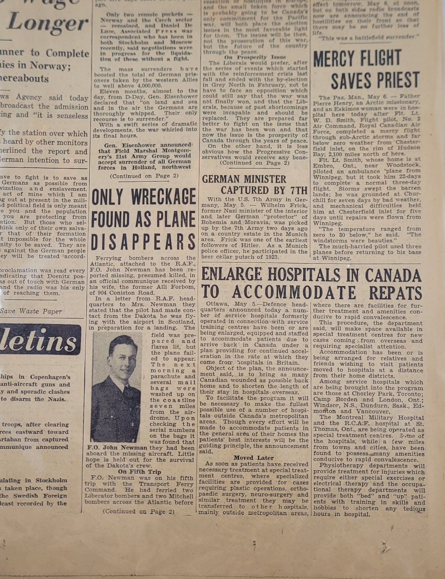 JW Newman Newspaper with Obituary