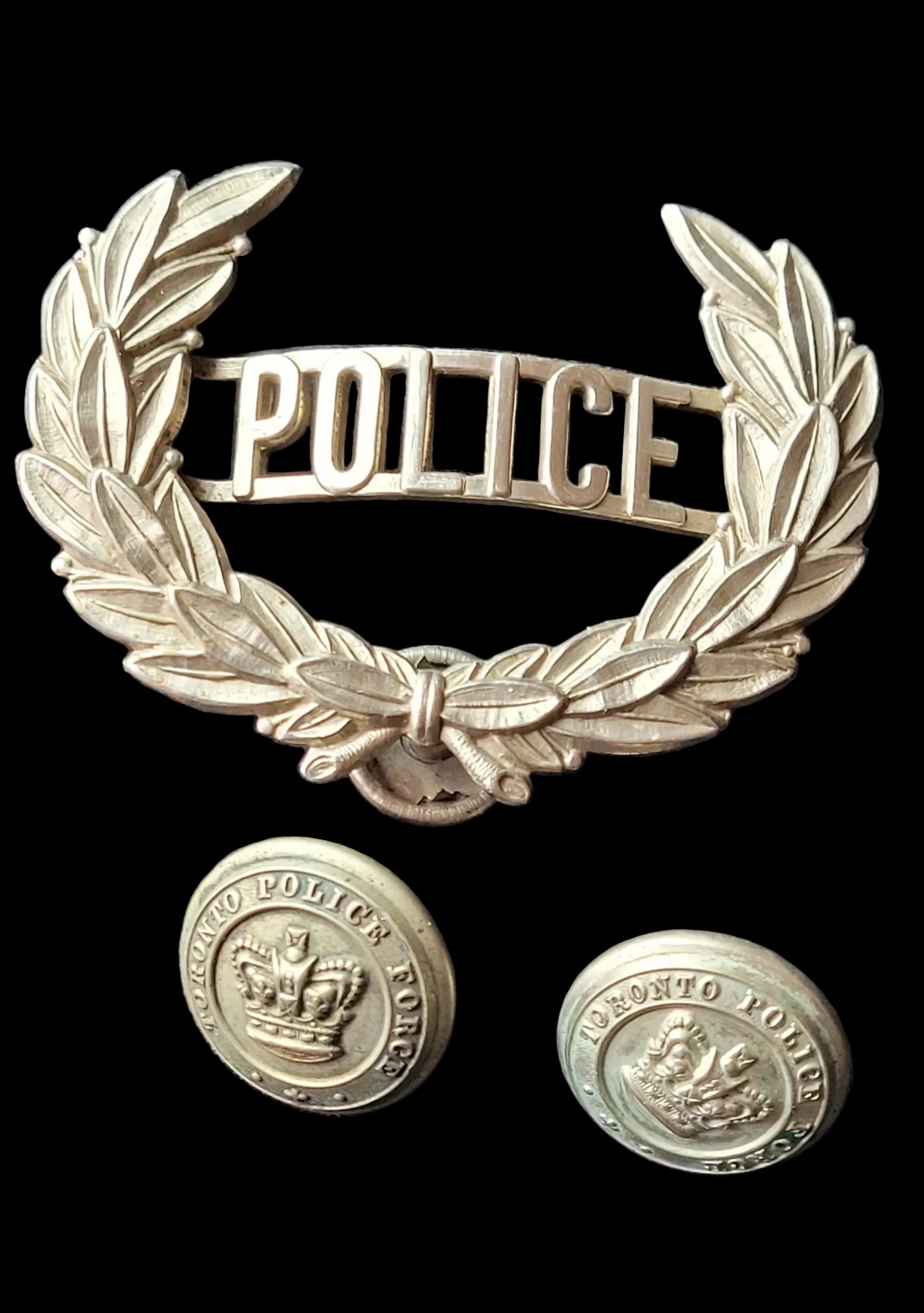Police Cap Badge and Toronto Police Force Buttons