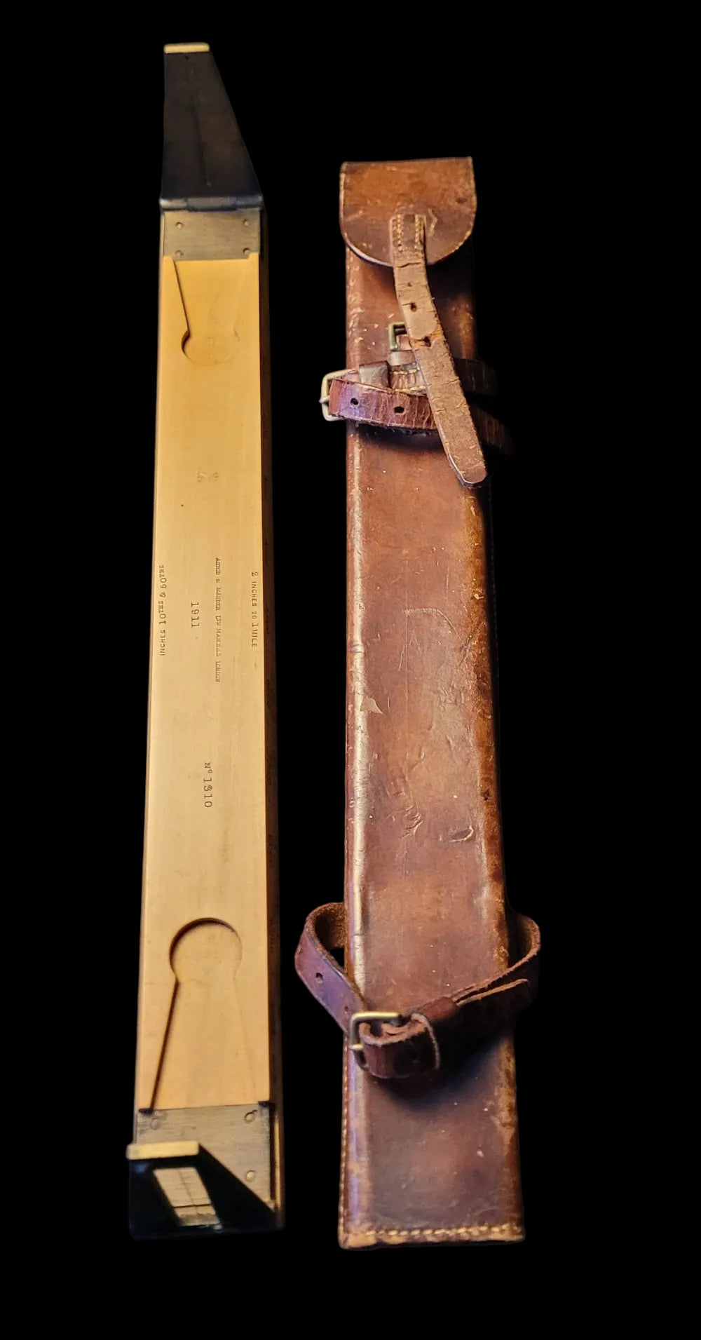 Pre-WW1 Artillery Range Finding Tool with Leather Case 1911/1917