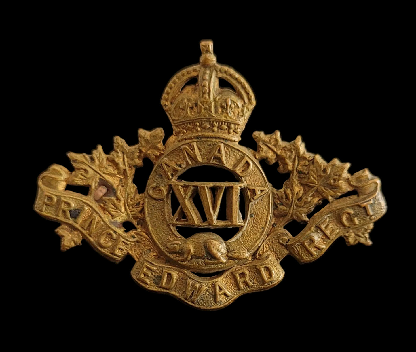 Pre-WW1 Collar Badge to the Prince Edward Regiment
