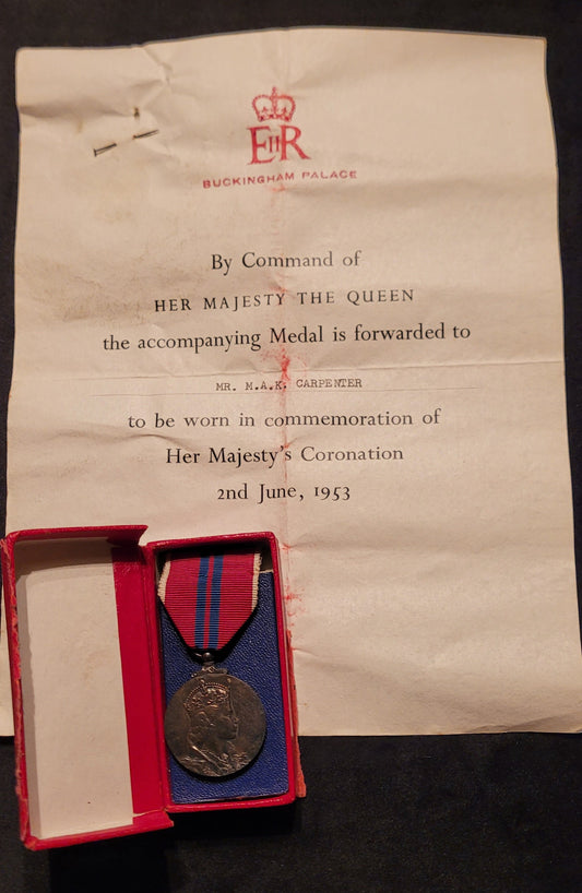 Queen Elizabeth II Coronation Medal with Citation