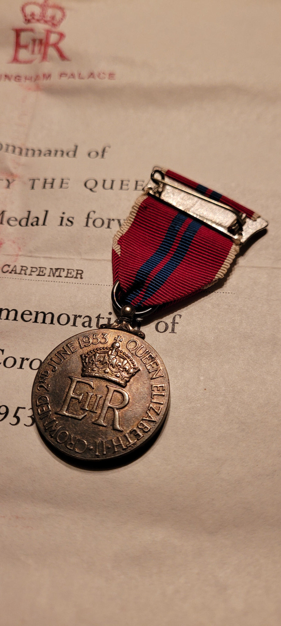 Queen Elizabeth II Coronation Medal with Citation obverse