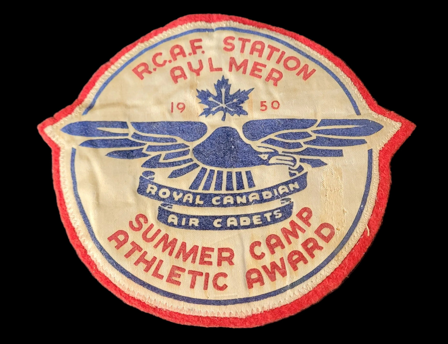 RCAF Station Aylmer Royal Canadian Air Cadets Summer Camp Athletic Award 1950 Patch