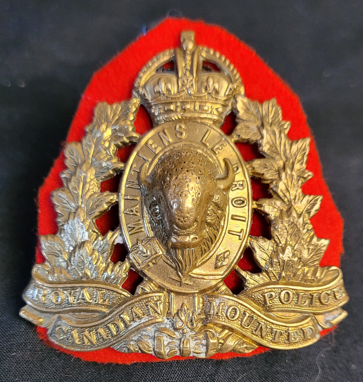 Royal Canadian Mounted Police RCMP cap badge obsolete Provost Corps WW2