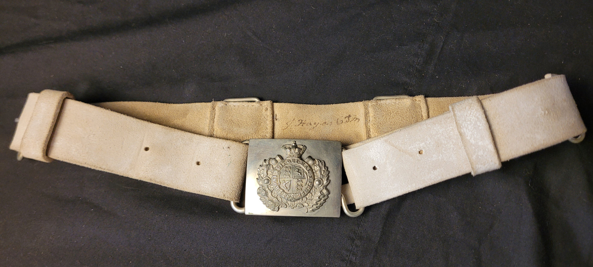 Victorian British Volunteer Artillery buff belt with buckle