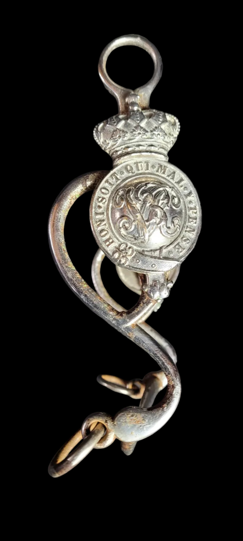 Victorian military horse bit with martingales