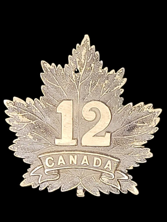 WW1 CEF 12th Battalion Cap Badge, Dingley Maker Marked