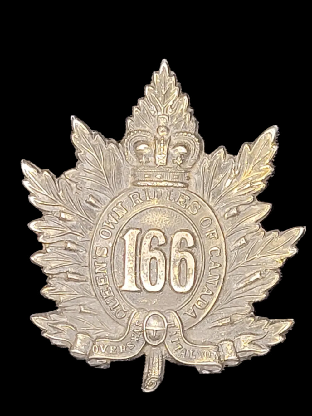 WW1 CEF 166th Battalion (Queen's Own Rifles) Cap Badge