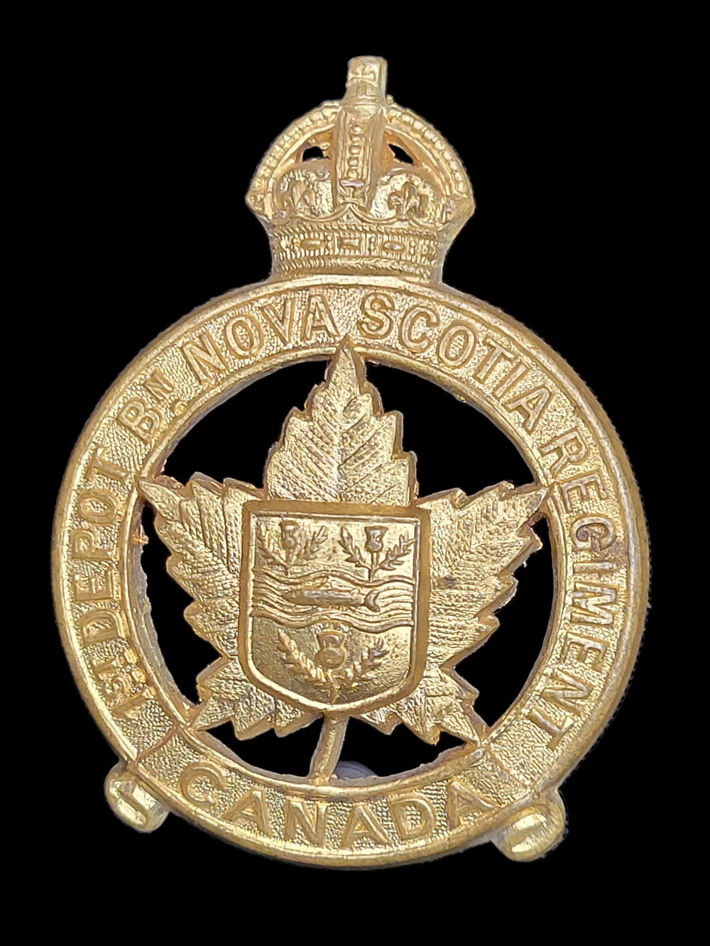 WW1 CEF  1st Depot Battalion Nova Scotia Regiment Cap Badge