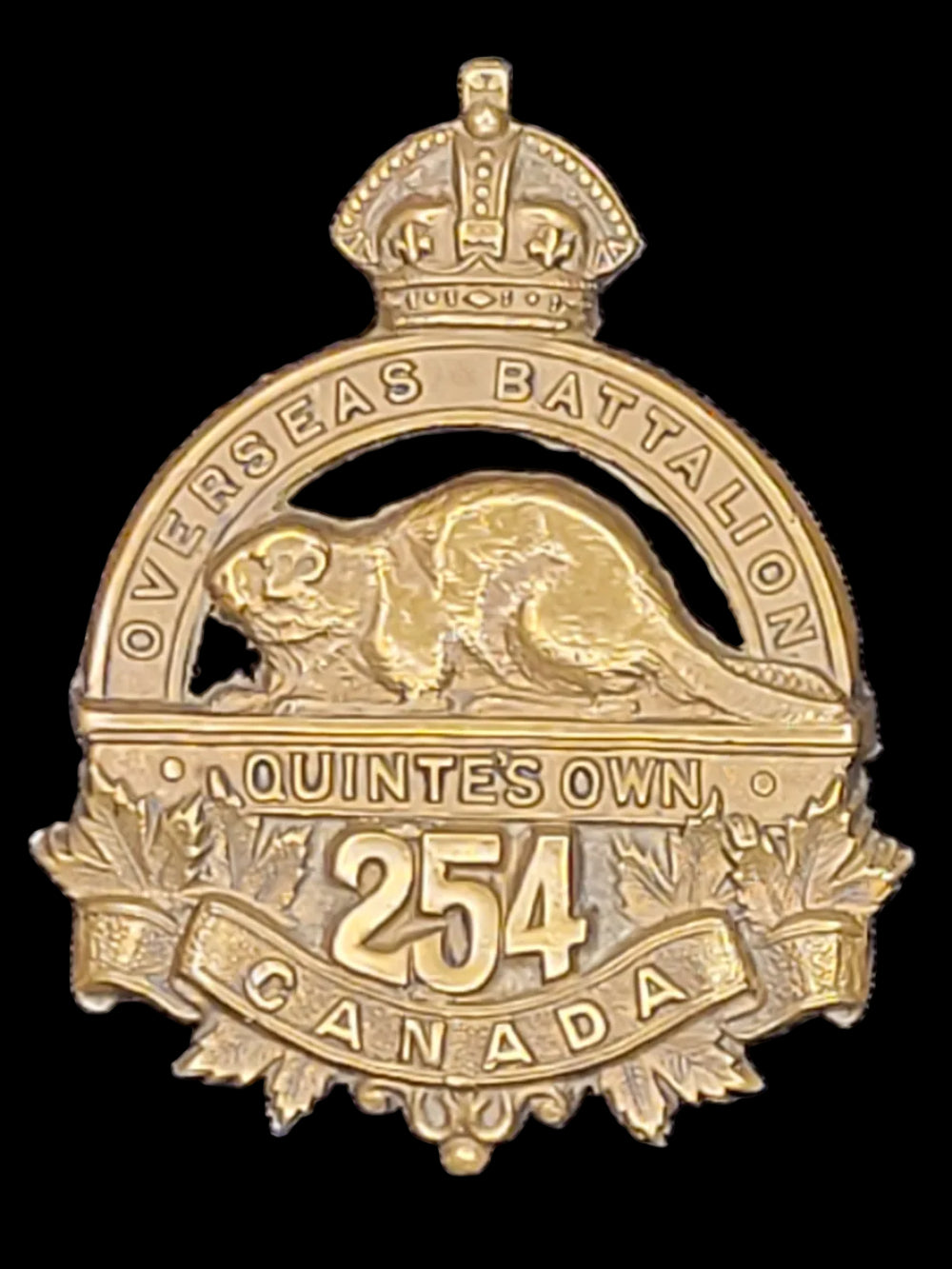 WW1 CEF 254th Battalion (Quinte's Own) Cap Badge