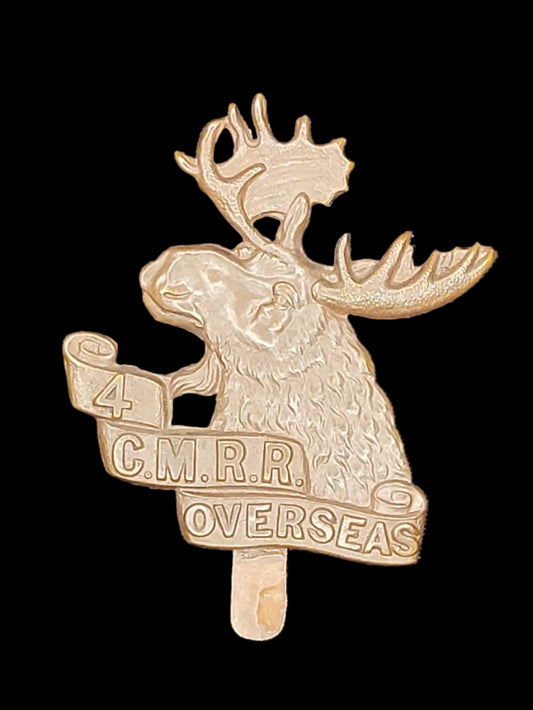 WW1 CEF 4th C.M.R.R. Cap Badge, Tiptaft